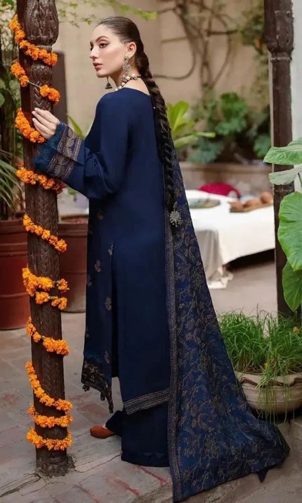 BAREEZE - 3PC DHANAK EMBROIDERED SHIRT WITH DHANAK EMBROIDERED SHAWL AND TROUSER -RP-3119