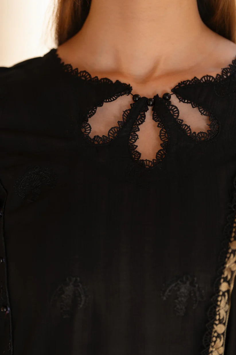 MIRAKHI LAWN 3PC - LAWN CHIKANKARI EMB SHIRT WITH JACQUARD LAWN DUPATTA AND LAWN DYED TROUSER | RP-5200