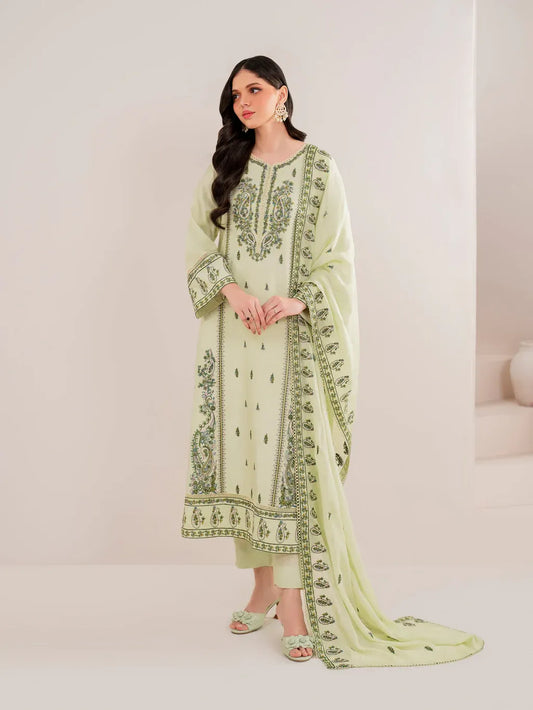 GARNET-3PC LAWN EMBROIDERED SHIRT WITH LAWN EMBROIDERED DUPATTA AND TROUSER-RP-4629