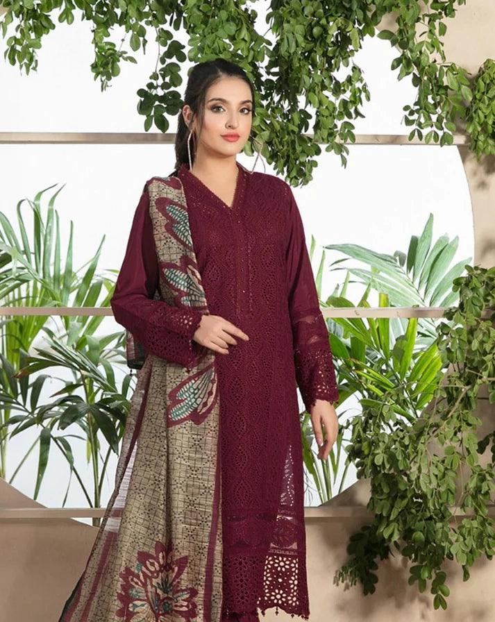 Zainab Chotani Chikenkari Lawn Emb 3Pcs 1035 rangpasand.com 01