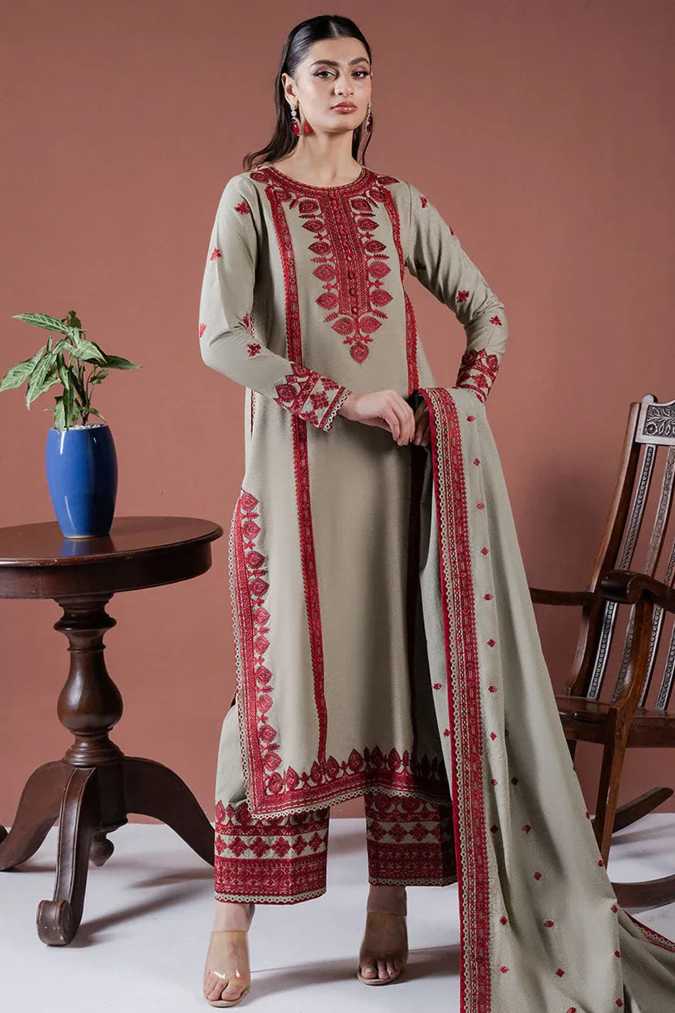 ASIM JOFA-3PC LAWN EMBROIDERED SHIRT WITH LAWN EMBROIDERED DUPATTA AND LAWN TROUSER-RP-4529