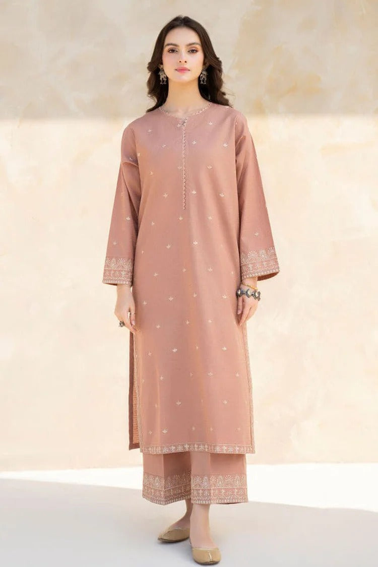 JAZMIN-2PC DHANAK EMBROIDERED SHIRT WITH DHANAK EMBROIDRED TROUSER-BIC-117