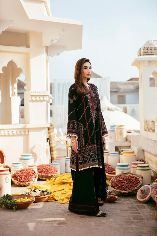 FLORENT-3PC DHANAK EMBROIDERED SHIRT WITH CHIFFON EMBROIDERED DUPATTA & TROUSER-BIC-4151
