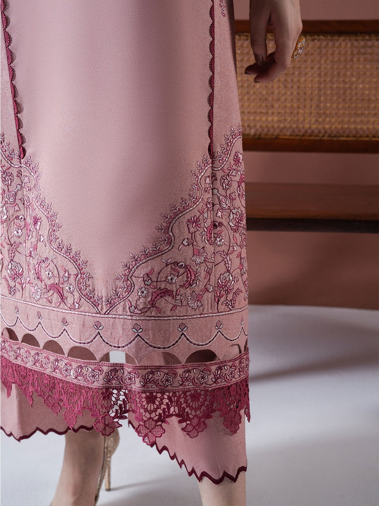 ASIM JOFA-3PC DHANAK EMBROIDERED SHIRT WITH DHANAK EMBROIDERED SHAWL & TROUSER-BIC-4186