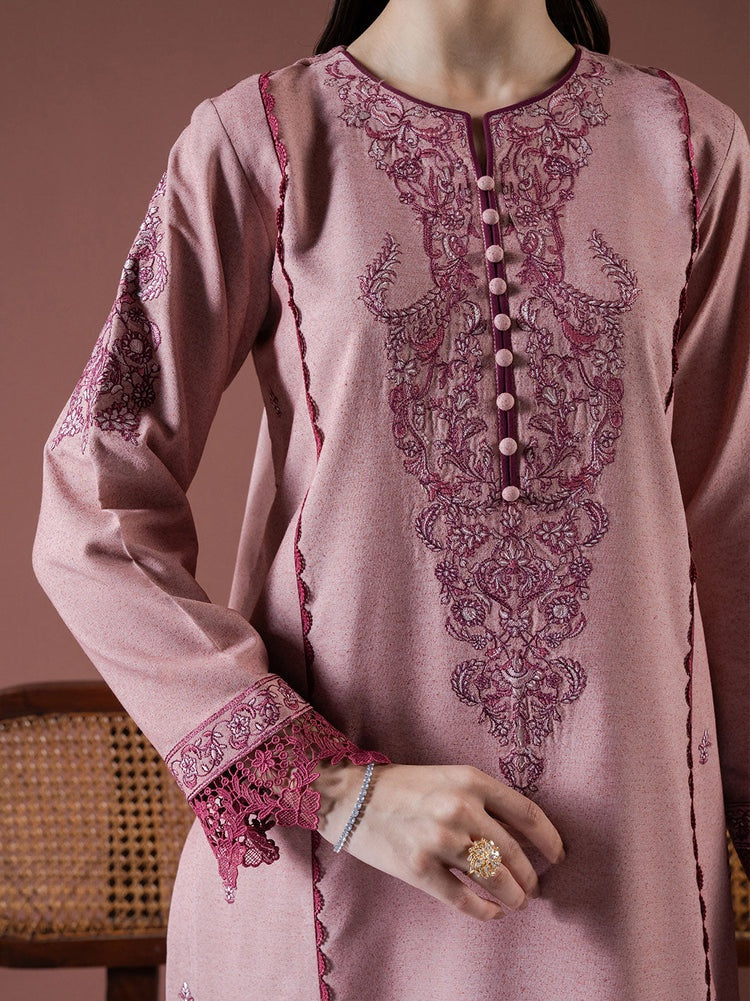 ASIM JOFA-3PC DHANAK EMBROIDERED SHIRT WITH DHANAK EMBROIDERED SHAWL & TROUSER-BIC-4186