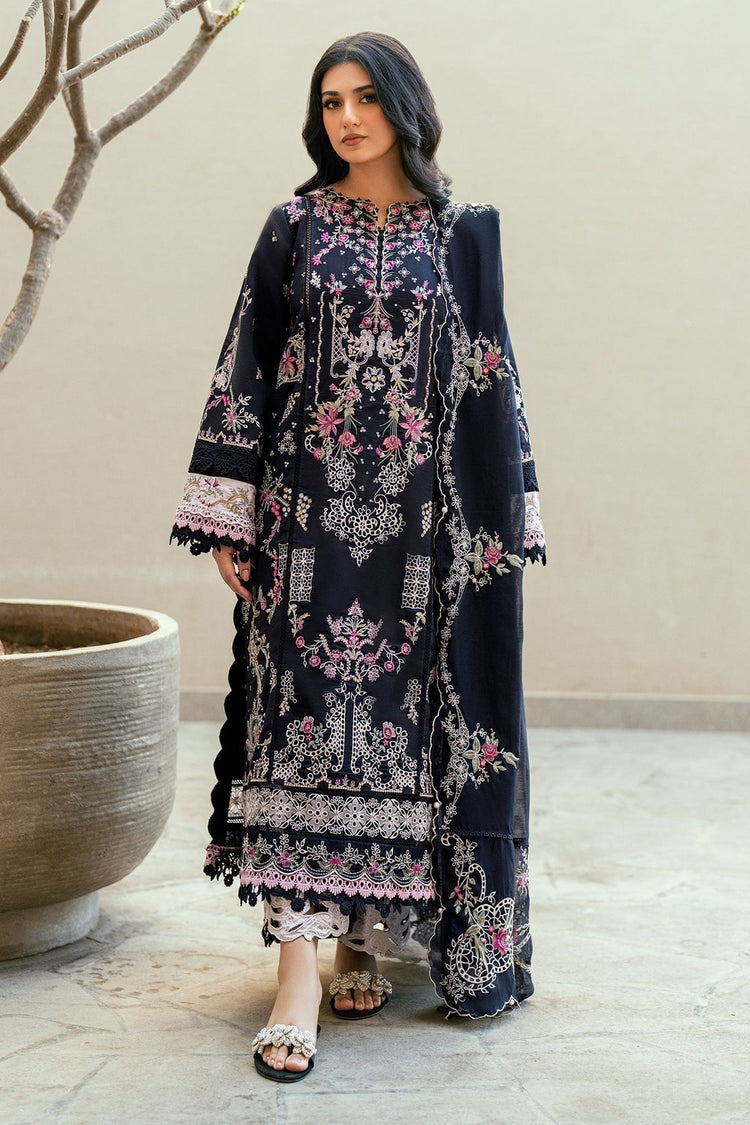 FLORENT-3PC DHANAK EMBROIDERED SHIRT WITH CHIFFON EMBROIDERED DUPATTA & TROUSER-BIC-4229