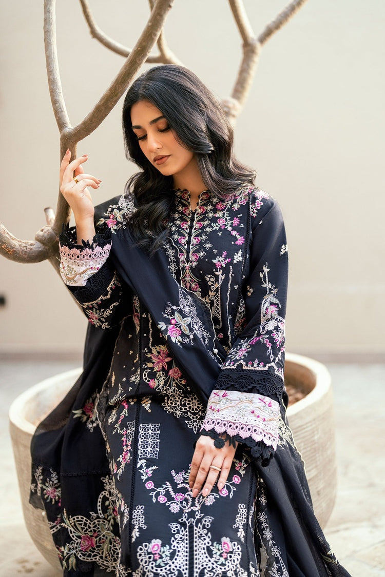 FLORENT-3PC DHANAK EMBROIDERED SHIRT WITH CHIFFON EMBROIDERED DUPATTA & TROUSER-BIC-4229