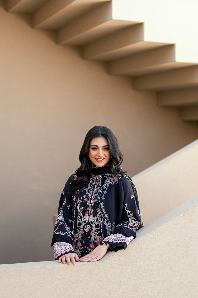 FLORENT-3PC DHANAK EMBROIDERED SHIRT WITH CHIFFON EMBROIDERED DUPATTA & TROUSER-BIC-4229