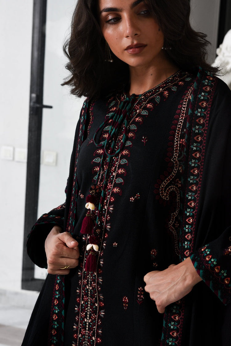 BATIK-3PC DHANAK EMBROIDERED SHIRT WITH DHANAK EMBROIDERED SHAWL AND TROUSER-BIC-4340