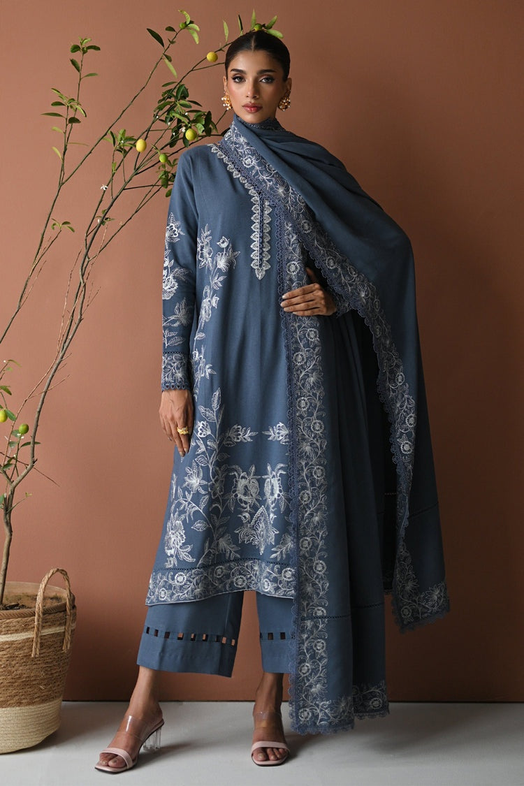 BATIK-3PC DHANAK EMBROIDERED SHIRT WITH DHANAK EMBROIDERED SHAWL AND TROUSER-BIC-4315
