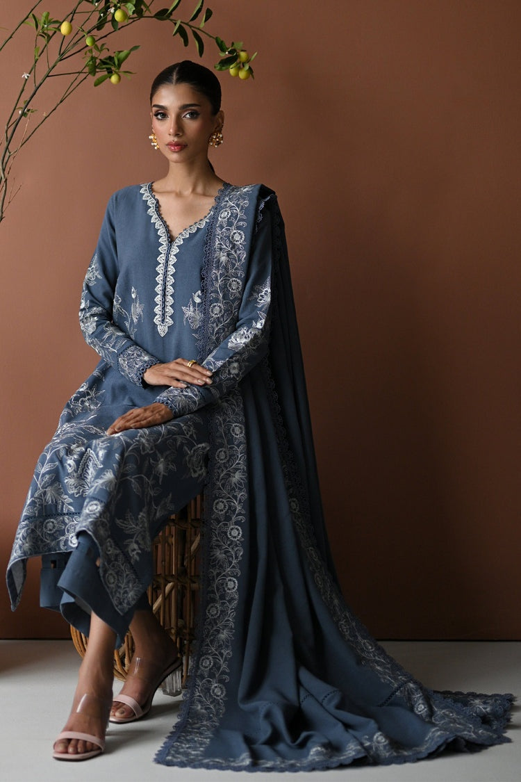 BATIK-3PC DHANAK EMBROIDERED SHIRT WITH DHANAK EMBROIDERED SHAWL AND TROUSER-BIC-4315