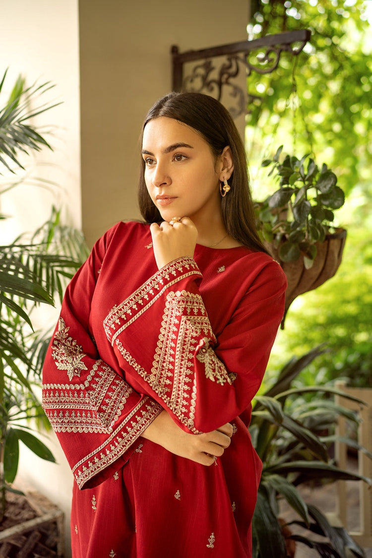 URGE-2PC DHANAK EMBROIDERED SHIRT AND EMBROIDRED TROUSER-BIC-131