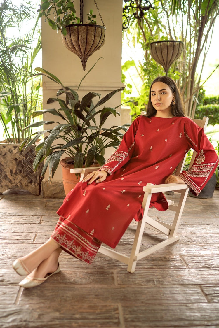 URGE-2PC DHANAK EMBROIDERED SHIRT AND EMBROIDRED TROUSER-BIC-131