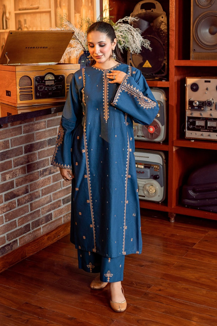 URGE-2PC DHANAK EMBROIDERED SHIRT AND EMBROIDRED SLEEVES-BIC-133
