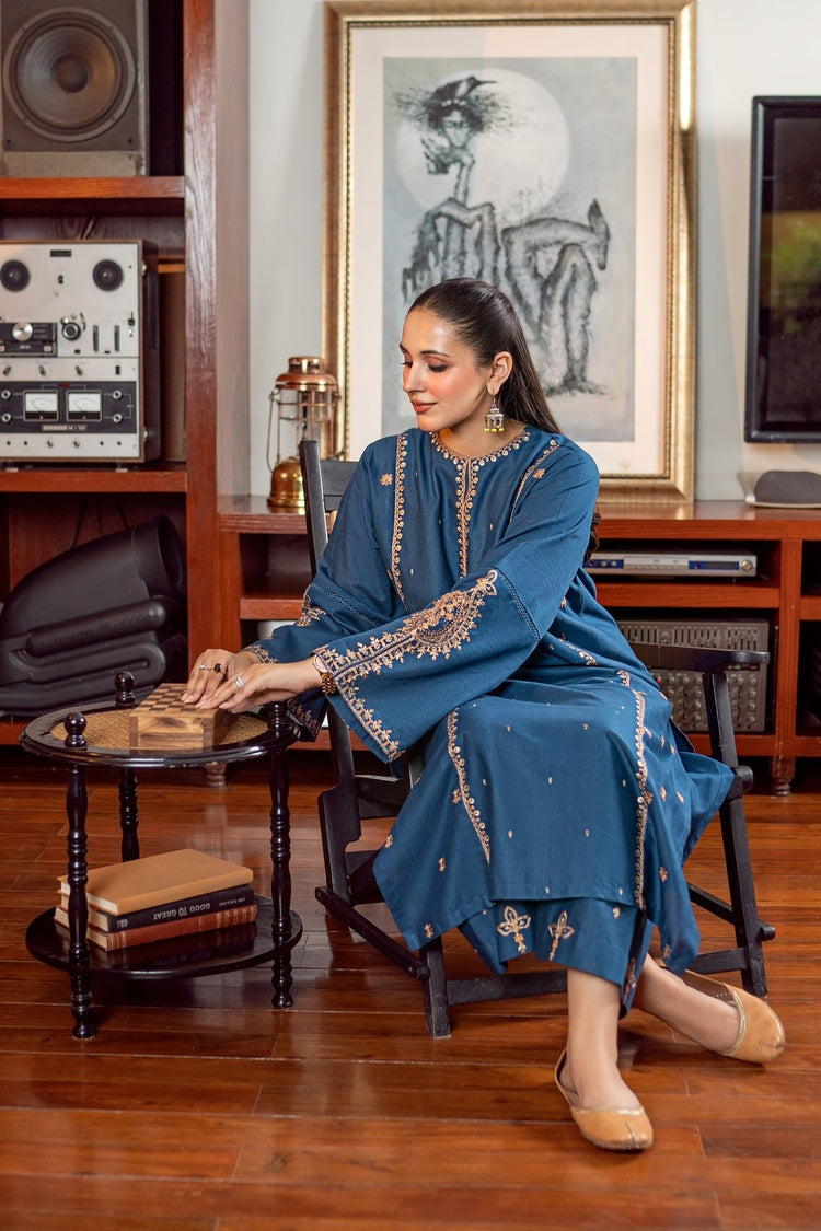 URGE-2PC DHANAK EMBROIDERED SHIRT AND EMBROIDRED SLEEVES-BIC-133