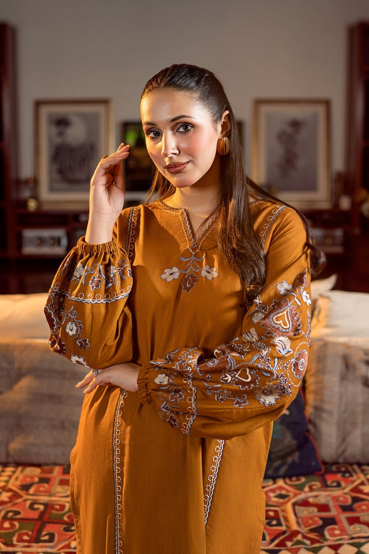 URGE-2PC DHANAK EMBROIDERED SHIRT AND EMBROIDRED SLEEVES-BIC-134