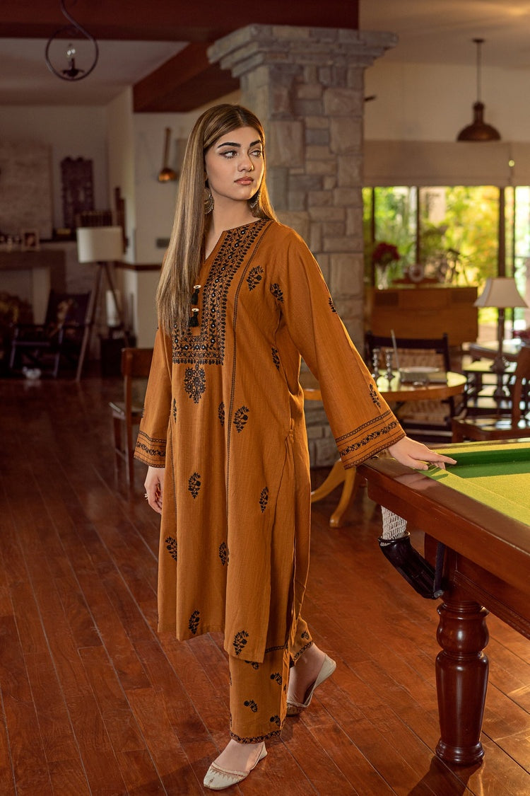 URGE-2PC DHANAK EMBROIDERED SHIRT AND EMBROIDRED TROUSER-BIC-135