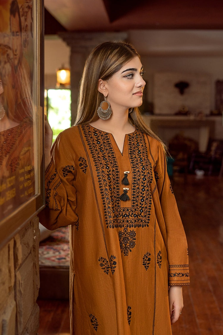 URGE-2PC DHANAK EMBROIDERED SHIRT AND EMBROIDRED TROUSER-BIC-135