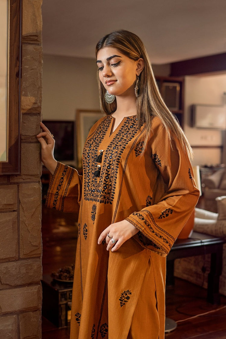 URGE-2PC DHANAK EMBROIDERED SHIRT AND EMBROIDRED TROUSER-BIC-135