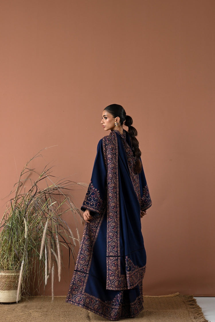 BATIK-3PC DHANAK EMBROIDERED SHIRT WITH DHANAK EMBROIDERED SHAWL AND TROUSER-BIC-4358
