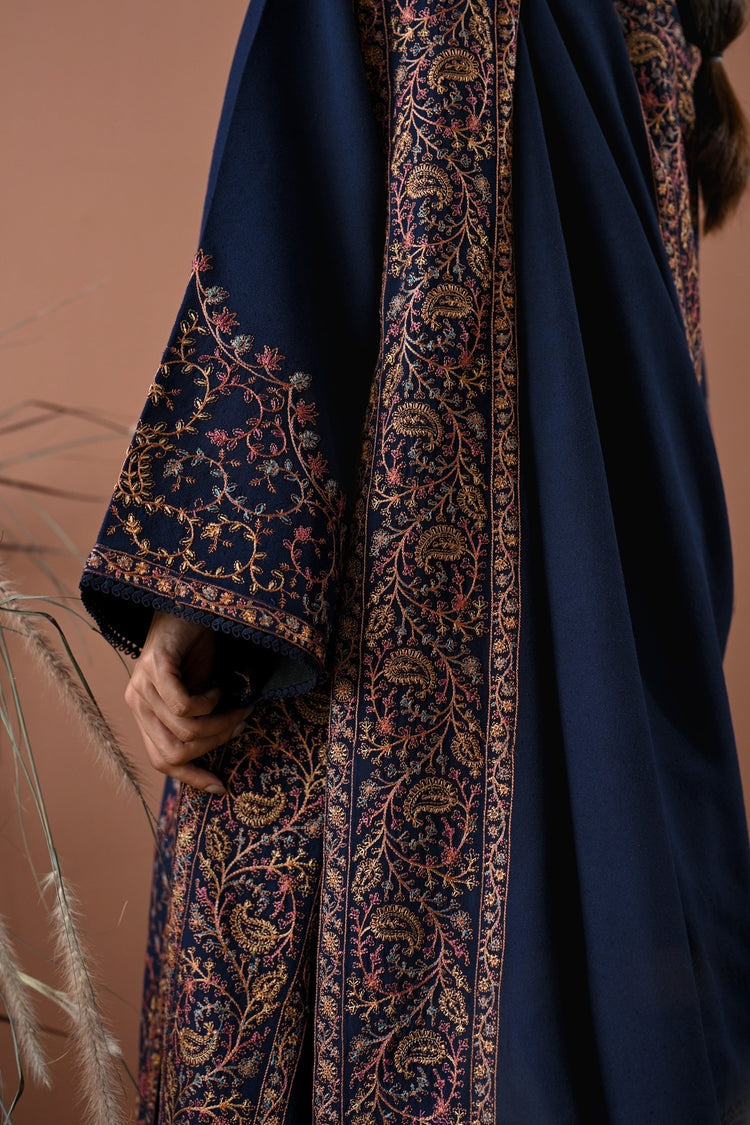 BATIK-3PC DHANAK EMBROIDERED SHIRT WITH DHANAK EMBROIDERED SHAWL AND TROUSER-BIC-4358