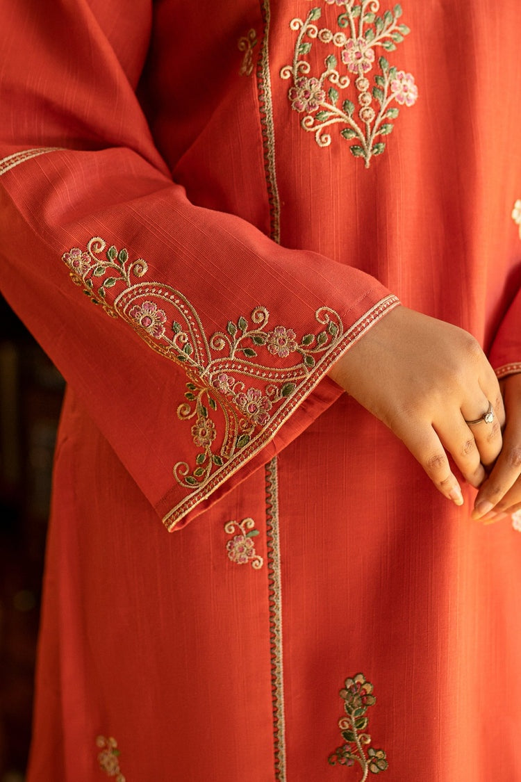 URGE-2PC DHANAK EMBROIDERED SHIRT AND EMBROIDRED SLEEVES-BIC-130