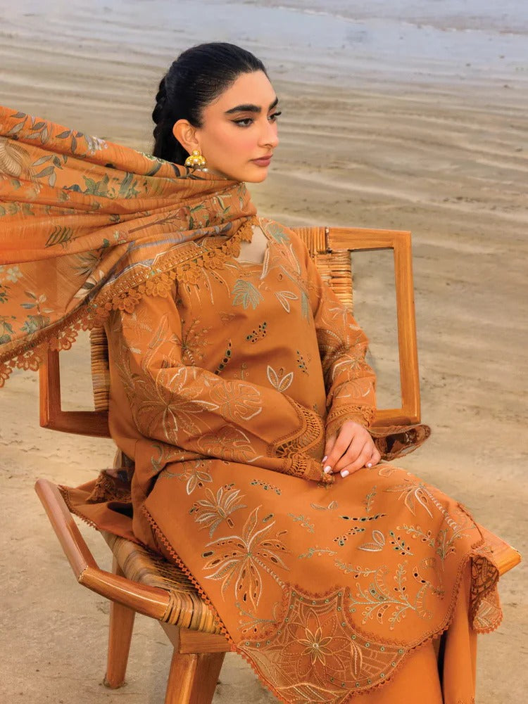 RANG RASIYA-3PC LAWN EMBROIDERED SHIRT WITH CHIFFON PRINTED DUPATTA AND TROUSER -RP-4556