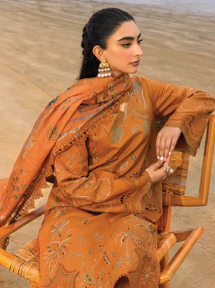 RANG RASIYA-3PC LAWN EMBROIDERED SHIRT WITH CHIFFON PRINTED DUPATTA AND TROUSER -RP-4556