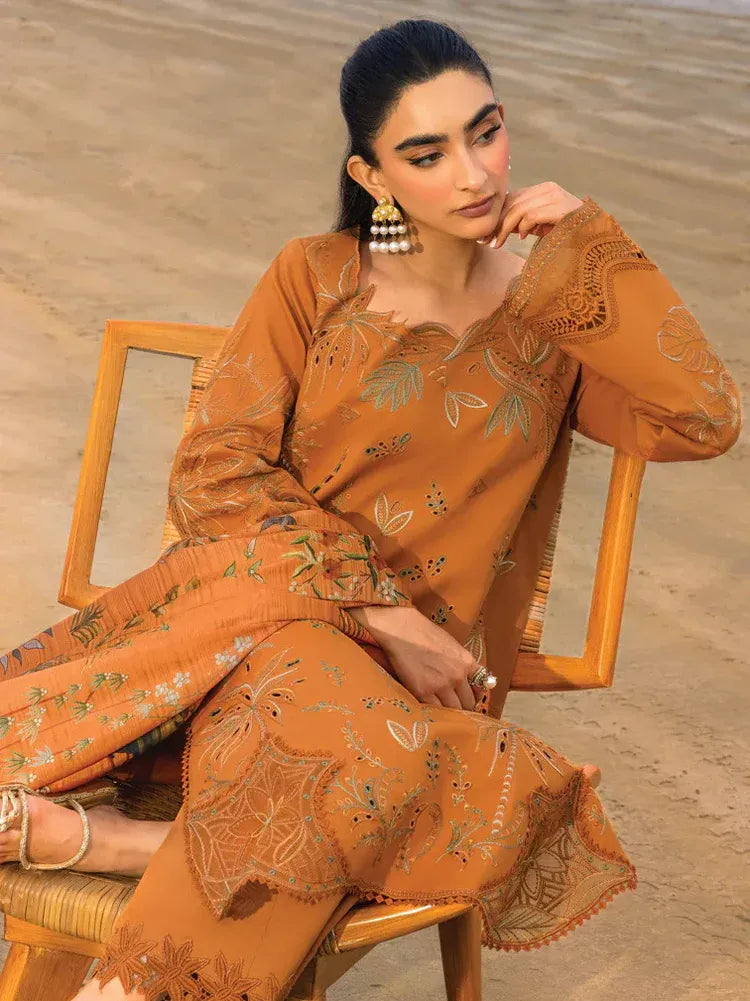 RANG RASIYA-3PC LAWN EMBROIDERED SHIRT WITH CHIFFON PRINTED DUPATTA AND TROUSER -RP-4556