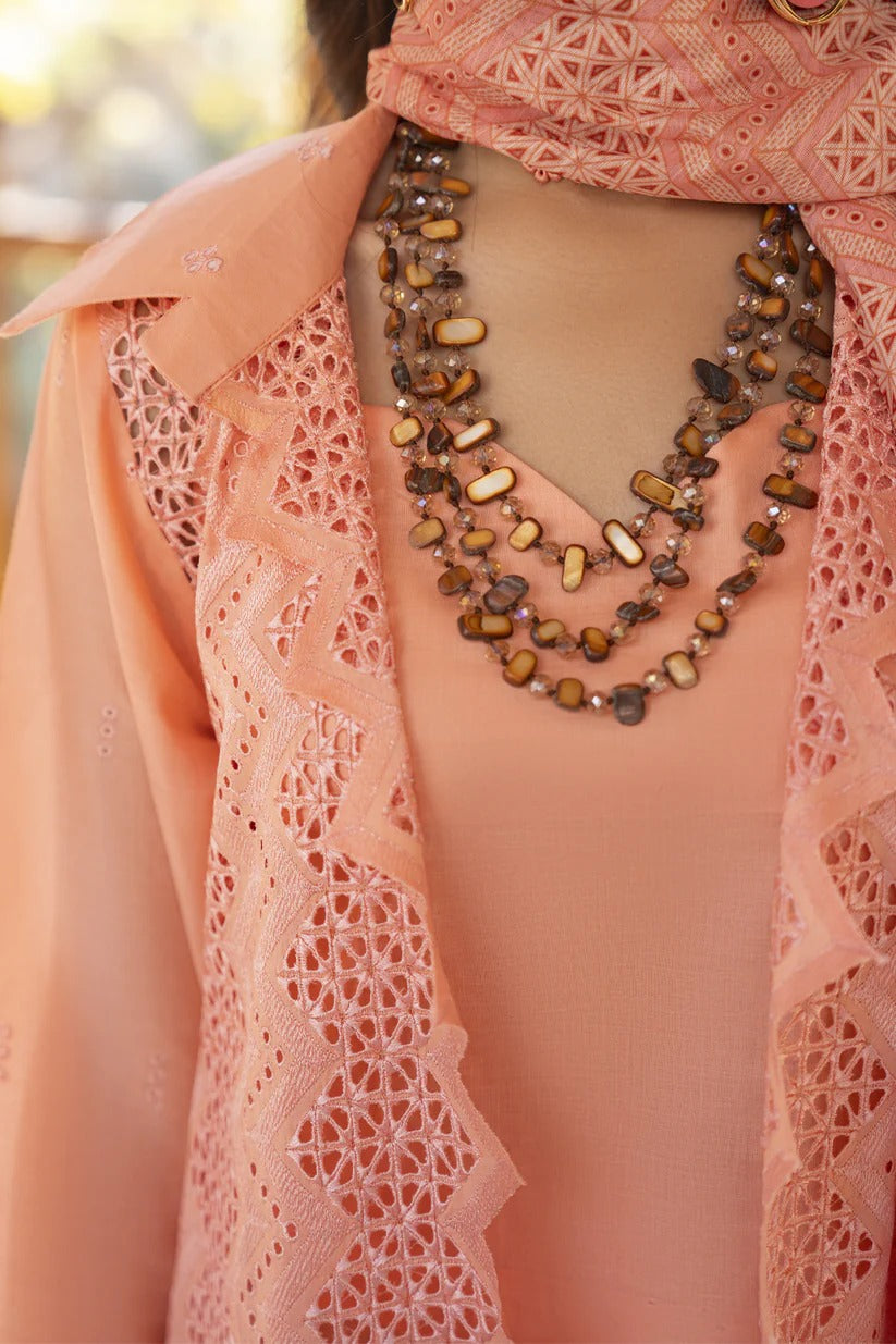 MIRAKHI LAWN 3PC - LAWN LASERCUT EMB SHIRT WITH MONARK PRINTED DUPATTA AND LAWN DYED TROUSER | RP-VOL-2