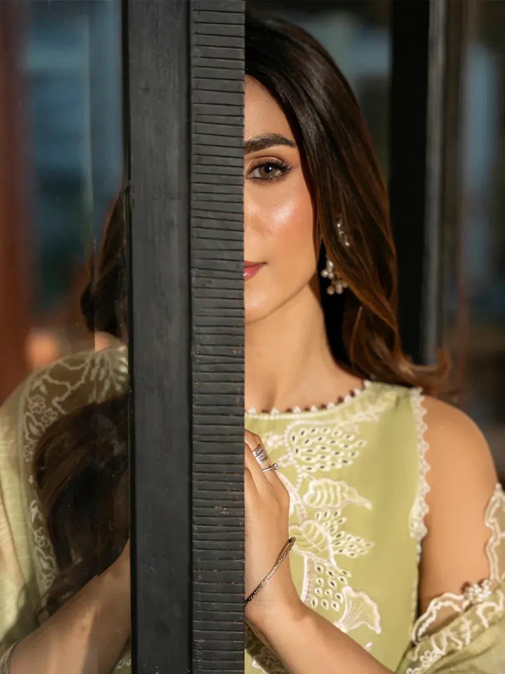 IZEL-3PC LAWN EMBROIDERED SHIRT WITH KHAADI NET EMBROIDERED DUPATTA AND TROUSER-RP-4503