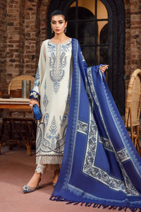 MARIA B -3PC KHADDAR HEAVY EMBROIDERED SHIRT WITH WOOL PRINT SHAWL AND TROUSER-BIC-4156