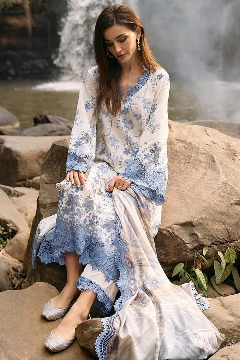 IMAGE LAWN 3PC - LAWN EMB SHIRT WITH MONARK PRINTED DUPATTA AND LAWN DYED TROUSER | RP-3597