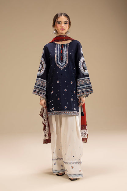 SAPPHIRE -3PC LAWN EMBROIDERED SHIRT WITH DIGITAL PRINTED DUPATTA-BU-520