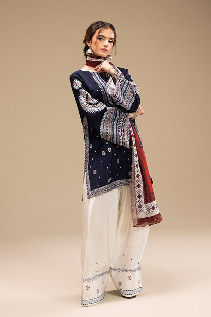 SAPPHIRE -3PC LAWN EMBROIDERED SHIRT WITH DIGITAL PRINTED DUPATTA-BU-520