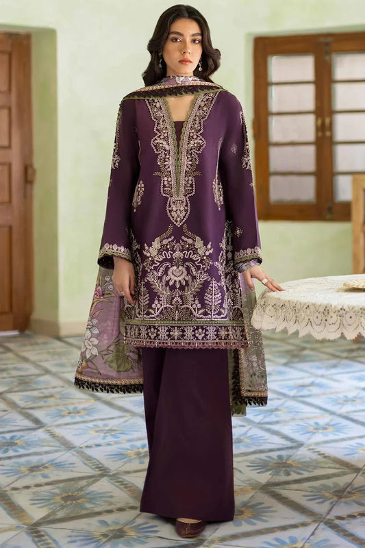 JAZMIN-3PC LAWN EMBROIDERED SHIRT WITH CHIFFON PRINTED DUPATTA AND TROUSER-RP-4631