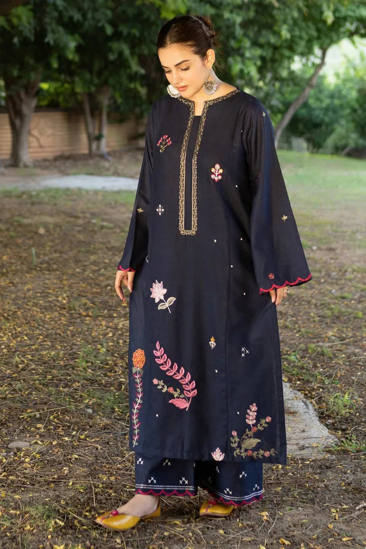 Urge - 2PC Dhanak Embroidered Shirt With Dhanak Embroidered Trouser-RP-3340