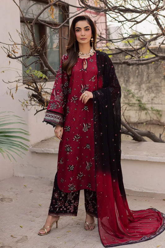BATIK-3PC LAWN EMBROIDERED SHIRT WITH CHIFFON EMBROIDERED TYE&DYED DUPATTA AND EMB TROUSER-RP-4753